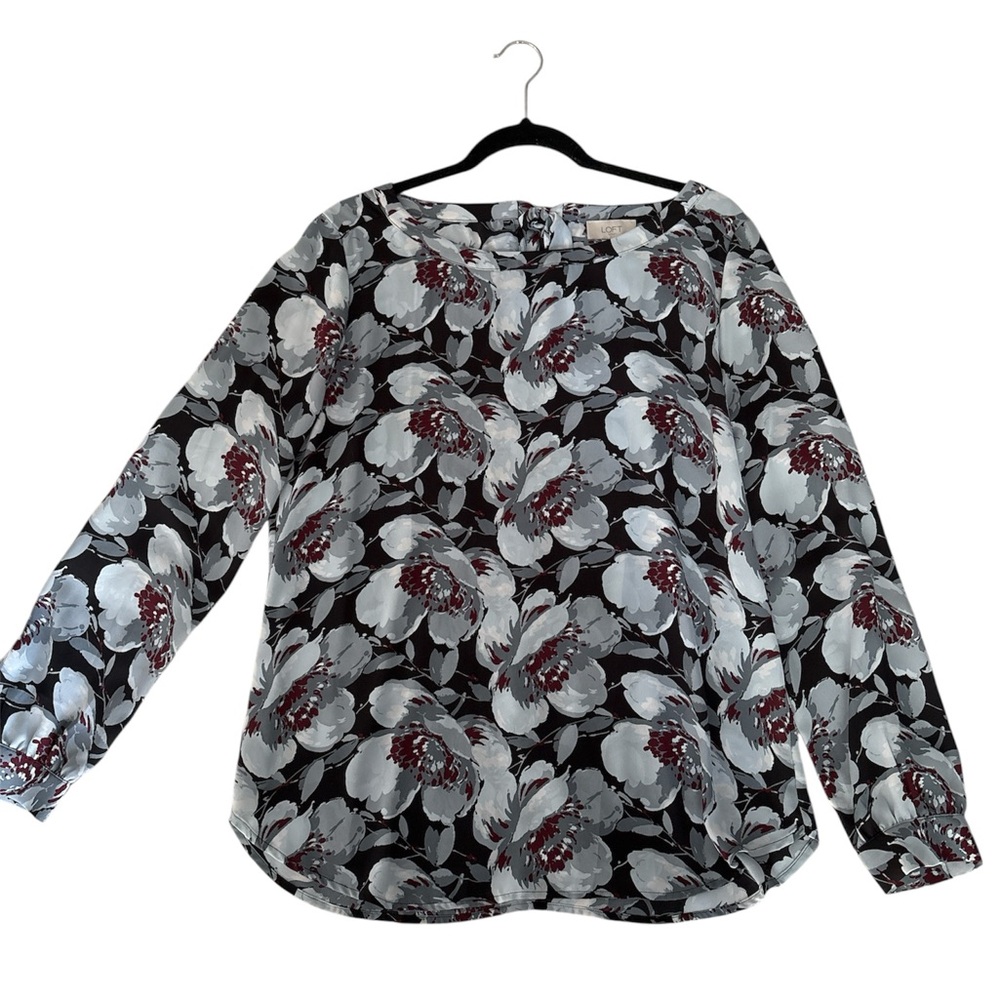 LOFT Floral Long-Sleeve Blouse